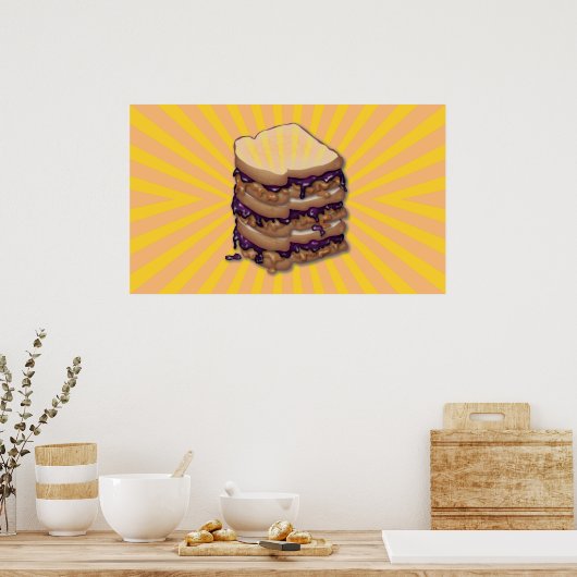 Pindakaas en Jelly Sandwiches Poster (Keuken)