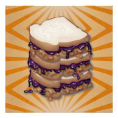 Pindakaas en Jelly Sandwiches Vector Art Foto Afdruk (Voorkant)