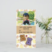 Pindakaas en Jelly Schattige Kind Valentijn Feestdagenkaart (Staand voorkant)