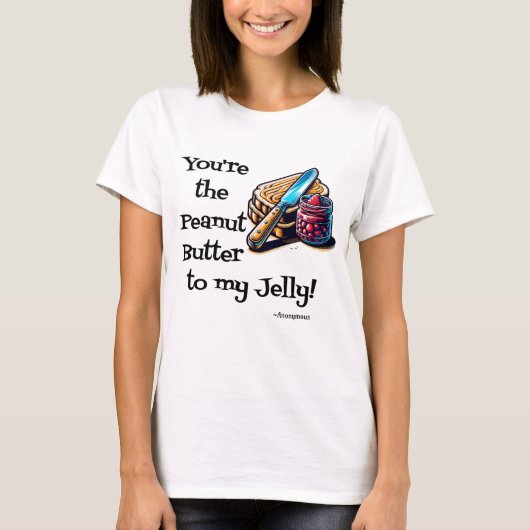 Pindakaas en Jelly Valentijnsdag T-shirt (Voorkant)
