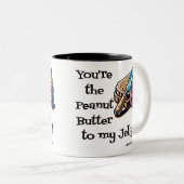 Pindakaas en Jelly Valentijnsdag Tweekleurige Koffiemok (Voorkant rechts)