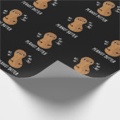 Pindakaas Funny Nut Pun Dark BG Cadeaupapier (Hoek)