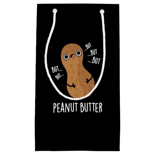 Pindakaas Funny Nut Pun Dark BG Klein Cadeauzakje (Voorkant)