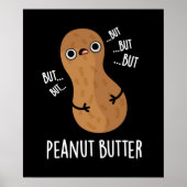 Pindakaas Funny Nut Pun Dark BG Poster (Voorkant)