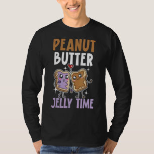 Pindakaas gelei tijd heerlijk gespreid voedsel t-shirt