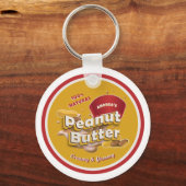 Pindakaas Gepersonaliseerde Logo Schattige Rood &  Sleutelhanger (Achterkant)