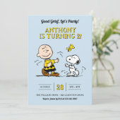 Pindakaas Goed Verdriet Laten we Feesten! Uitnodig Kaart (Staand voorkant)