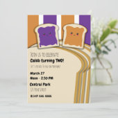 Pindakaas Grape Jelly PB&J Verjaardagsfeest Kaart (Staand voorkant)