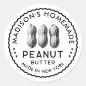 Pindakaas inmaken ronde sticker (Voorkant)