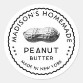 Pindakaas inmaken ronde sticker (Voorkant)