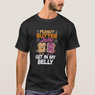 Pindakaas Jam Kom in Mijn Buik Schattige Pindakaas T-shirt