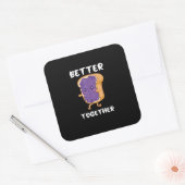 Pindakaas Jam Samen Beter Grappig Eten Liefde Vierkante Sticker (Envelop)