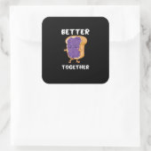 Pindakaas Jam Samen Beter Grappig Eten Liefde Vierkante Sticker (Tas)