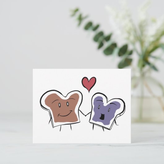 Pindakaas & Jam stel Briefkaart (Staand voorkant)