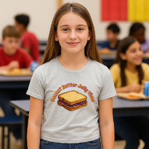 Pindakaas Jam Tijd Sandwich Sjabloon Tri-Blend Shirt