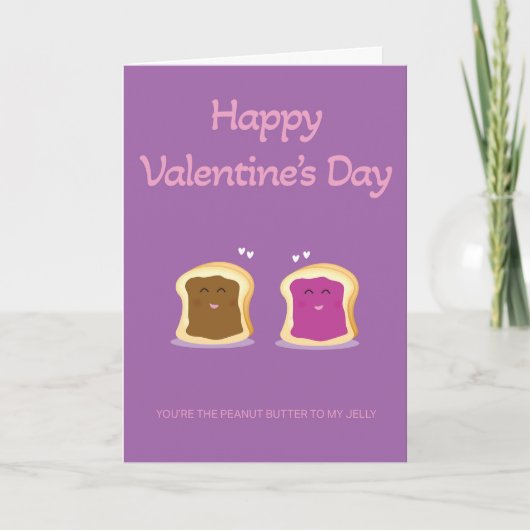 Pindakaas & Jam Valentijnsdagkaart Kaart (Voorkant)