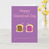 Pindakaas & Jam Valentijnsdagkaart Kaart (Gele Bloem)