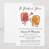 Pindakaas Jelly een perfecte paar bruids diner Kaart (Voorkant / Achterkant)