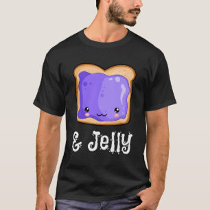 Pindakaas Jelly Kawaii PBJ bijpassende bosbes T-shirt