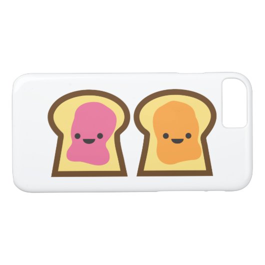 Pindakaas & Jelly Toast Vrienden iPhone 7 Hoesje (Achterkant (Horizontaal))