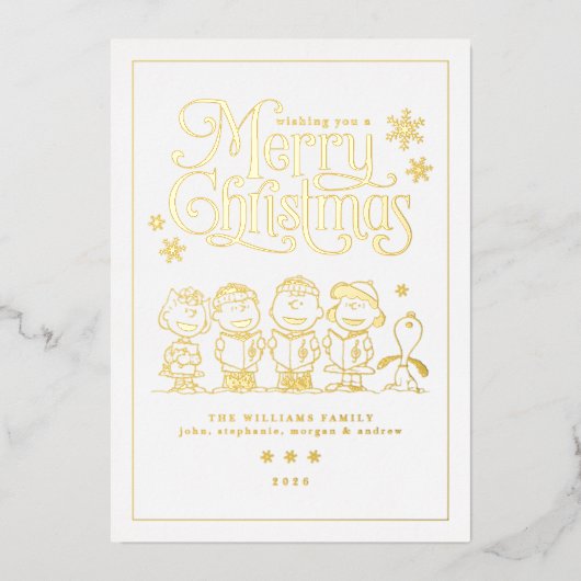 Pindakaas Kerstliedjes Zondag Folie Feestdagenkaart (Voorkant)