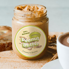 Pindakaas Logo Geel-groene verpakking Schattig Ronde Sticker