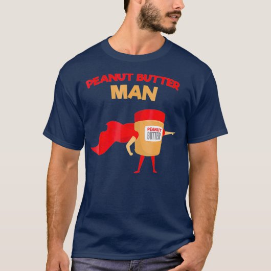 Pindakaas Man Funny Superhero T-shirt (Voorkant)