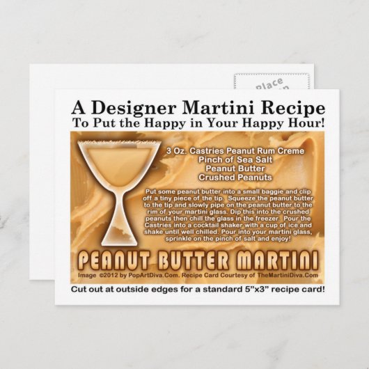 Pindakaas Martini Recept Briefkaart (Voorkant / Achterkant)