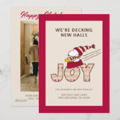 Pindakaas | Snoopie en Woodstock Vrolijke slee-rit Feestdagenkaart (Voorkant / Achterkant)