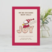 Pindakaas | Snoopie en Woodstock Vrolijke slee-rit Feestdagenkaart (Staand voorkant)