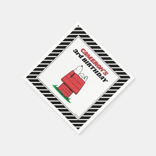 Pindakaas Snoopy Hondenhok Verjaardag Servet (Hoek)