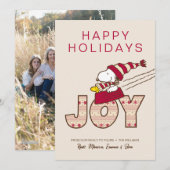 Pindakaas | Snoopy & Woodstock Vrolijke slee-rit Feestdagenkaart (Voorkant / Achterkant)