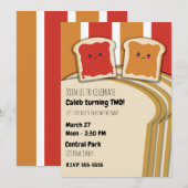 Pindakaas Strawberry Jelly PB&J Verjaardagsfeestje Kaart (Voorkant / Achterkant)