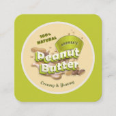 Pindakaas Trendy Professionele Logo Schattige Groe Vierkante Visitekaartje (Voorkant)