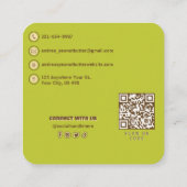 Pindakaas Trendy Professionele Logo Schattige Groe Vierkante Visitekaartje (Achterkant)