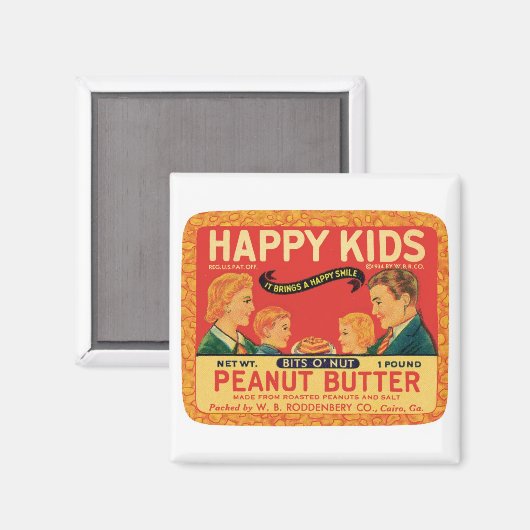  pindakaas voedseletiket magneet (Voorkant / Achterkant)