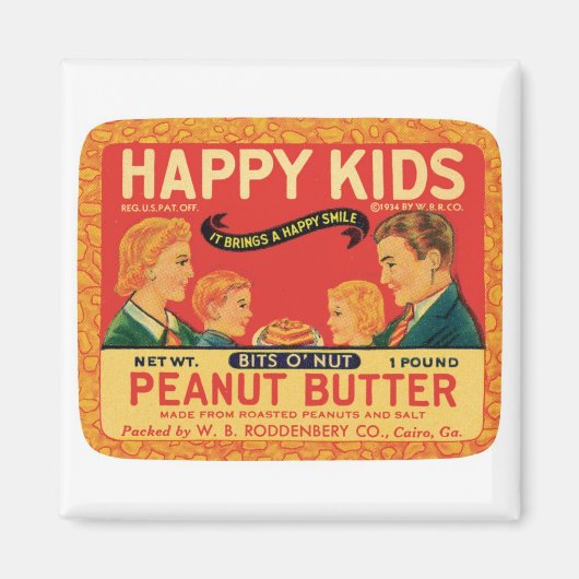  pindakaas voedseletiket magneet (Voorkant)