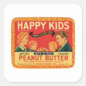  pindakaas voedseletiket vierkante sticker (Voorkant)