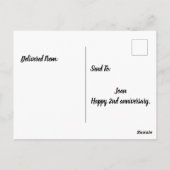 Pindapot met jam pot jubileum briefkaart (Achterkant)