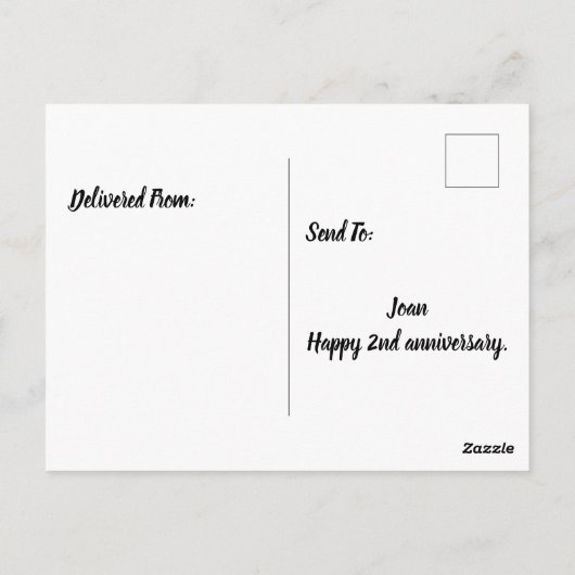 Pindapot met jam pot jubileum briefkaart (Achterkant)