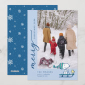 Pindarots Snoopy & Woodstock Sleden Feestdagenkaart (Voorkant / Achterkant)