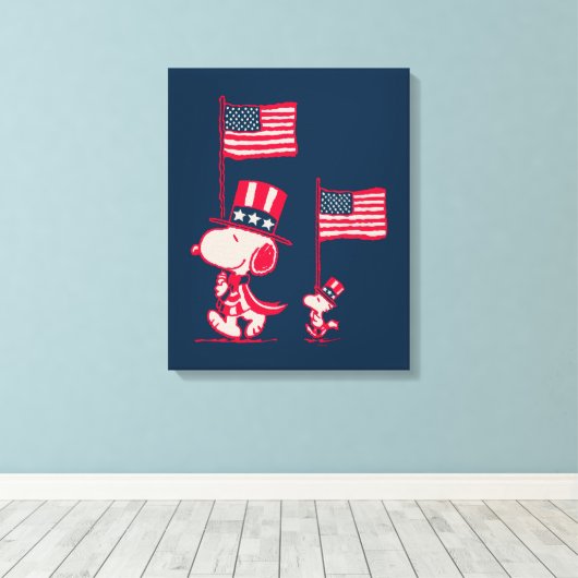 pinda's | American Summer Old Glory Canvas Afdruk (Insitu (Houten vloer))