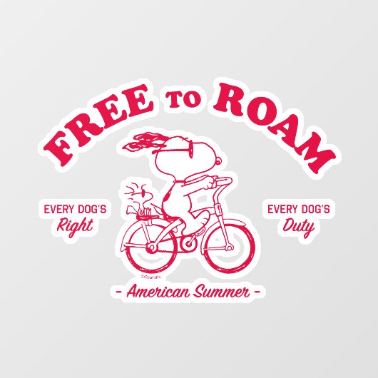 pinda's | Amerikaanse zomer vrij van roam Raamsticker (Vel)