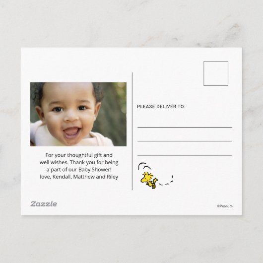 pinda's | Baby shower pompoen Dank u wel Feestdagenkaart (Achterkant)