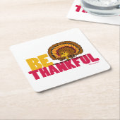 pinda's | Be Thankful Woodstock Turkije Kartonnen Onderzetters (Schuin)