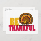 Pinda's | Bedankt Houtsnip Kalkoen Briefkaart (Voorkant / Achterkant)