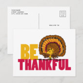 Pinda's | Bedankt Woodstock Kalkoen Briefkaart (Voorkant / Achterkant)