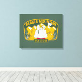 pinda's | Bergberg Ski Lodge Canvas Afdruk (Insitu (Houten vloer))