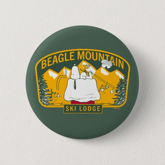 pinda's | Bergberg Ski Lodge Ronde Button 5,7 Cm (Voorkant)