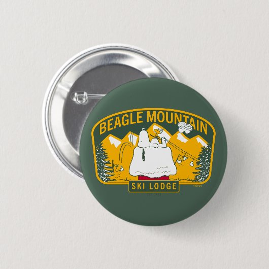 pinda's | Bergberg Ski Lodge Ronde Button 5,7 Cm (Voorkant /achterkant)